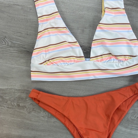 ☀️BILLABONG☀️RVCA☀️FEELING SUNNY PLUNGE SOLID SKIMPY BIKINI SET - Picture 12 of 17